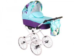 Детская коляска LONEX CLASSIC GARDEN 2 В 1 (голубой/фиолетовый)