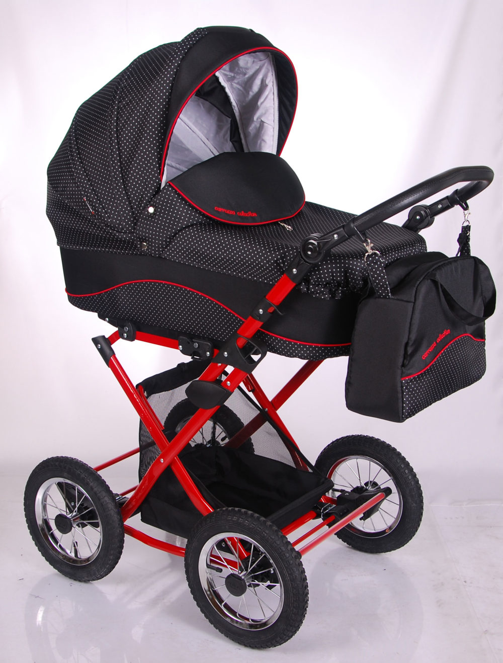 Детская коляска LONEX CARROZZA 2 В 1 (черный/красный)