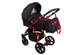 Детская коляска LONEX SAVOY 2 В 1 (черный/красный)
