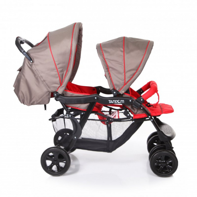 Прогулочная коляска Baby Care Tandem для двойни (красный)
