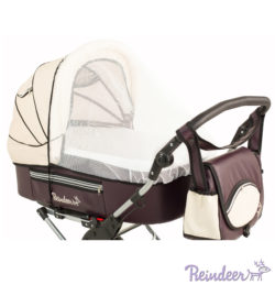 Детская коляска Reindeer Style Leather Collection 3 в 1 с конвертом (коричнево-бежевый)