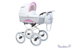 Детская коляска Reindeer Prestige Wiklina 3 в 1 (белый/розовый)