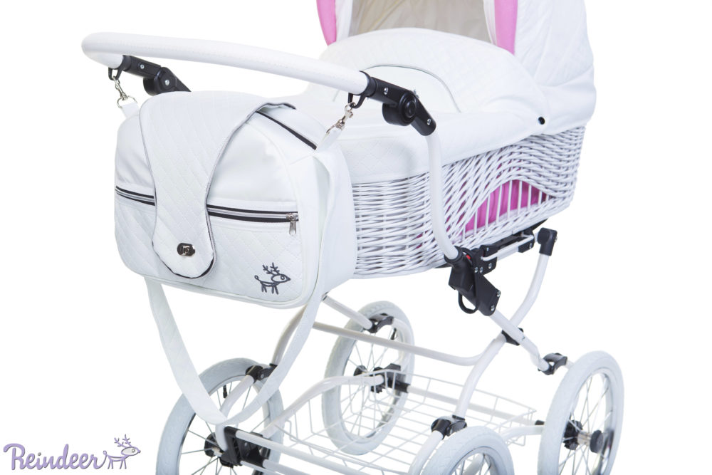 Детская коляска Reindeer Prestige Wiklina 2 в 1 (белый/розовый)