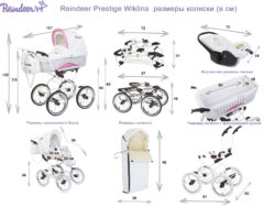Детская коляска Reindeer Prestige Wiklina 2 в 1 (белый/голубой)