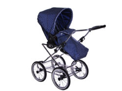 Детская коляска LONEX CLASSIC RETRO 2 в 1 (Темно-синий/белый)