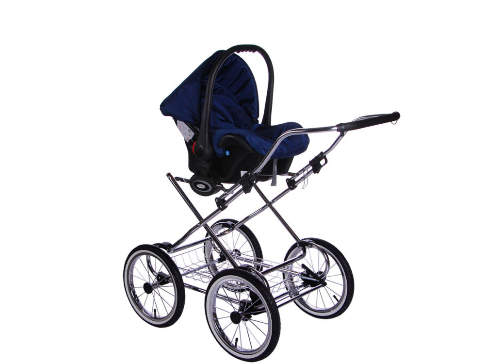 Детская коляска LONEX CLASSIC RETRO 3 в 1 (Синий/белый)