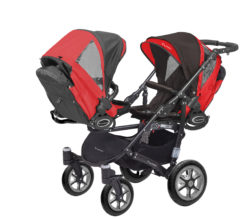 Коляска для двойни BabyActive Twinny Standart 2 в 1 Black (Красный)