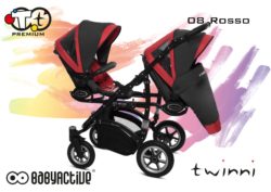 Коляска для двойни BabyActive Twinny Premium 2 в 1 (Красный)