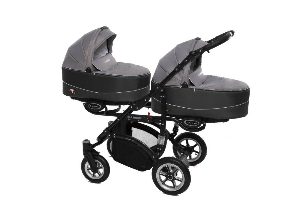 Коляска для двойни BabyActive Twinny Premium 2 в 1 (Серый)