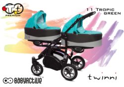 Коляска для двойни BabyActive Twinny Premium 2 в 1 (Бирюзовый)