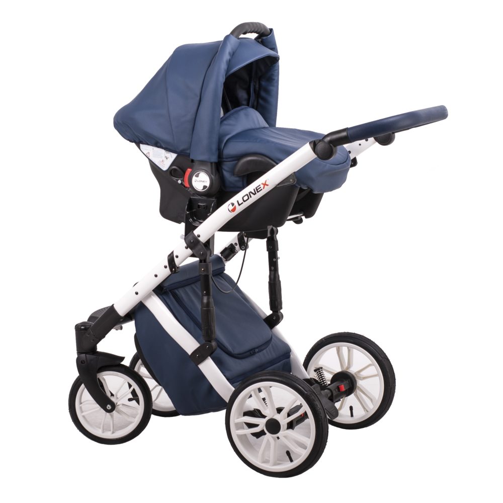 Детская коляска LONEX COMFORT GALLAXY 3 В 1 (Синий/белый)