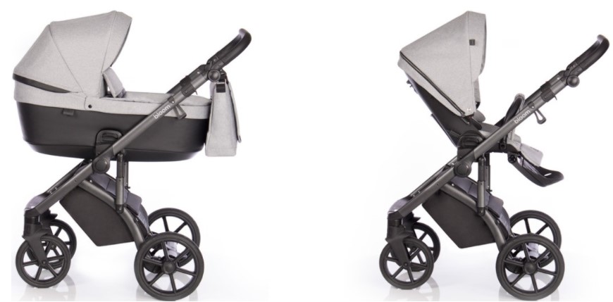 Детская коляска Roan Bloom 2 в 1 New 2020 (Серый) Silver Chevron