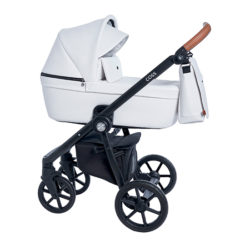 Детская коляска Roan Coss 3 в 1 эко-кожа New 2021 Caramel White (Белый)