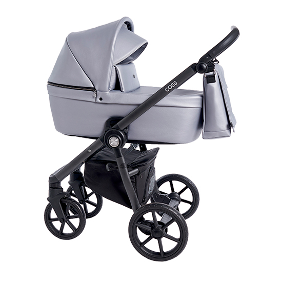 Детская коляска Roan Coss 2 в 1 эко-кожа New 2021 Grey Pearl (Серый)