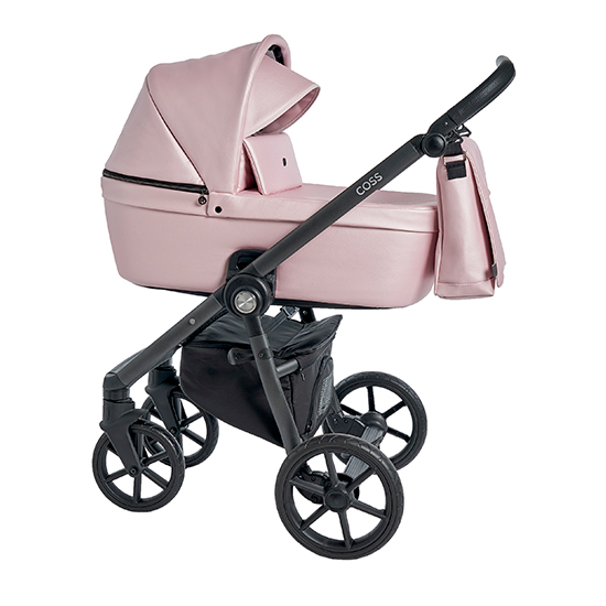 Детская коляска Roan Coss 3 в 1 эко-кожа New 2021 Pink Pearl (Розовый)
